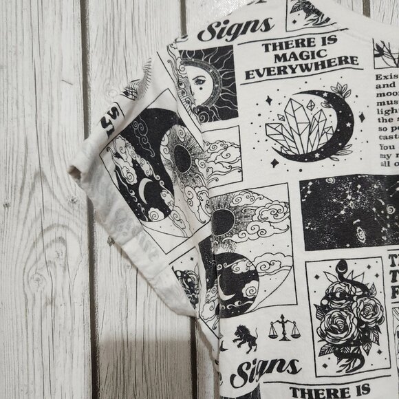 Vibe N' Crop Top Small Colorblock Yin Yang Magic Astrology Star Signs Moon - Picture 3 of 7